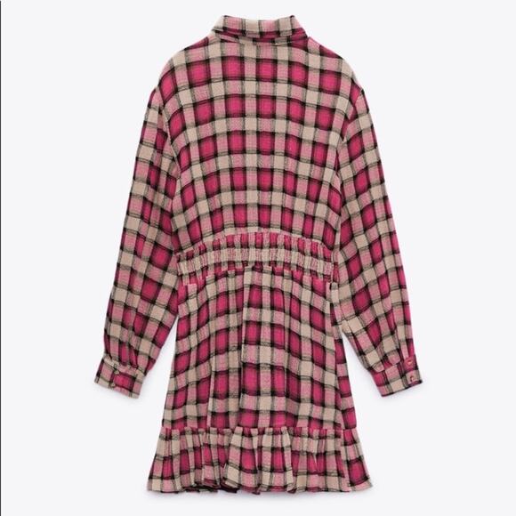 ZARA CHECK SHORT DRESS MULTICOLORED - Picture 5 of 6